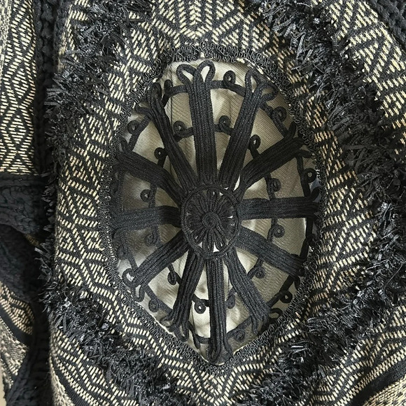 ANTHROPOLOGIE Galenia Cardigan Bohemian Crochet Fringe Lambswool Tribal, OS - Picture 10 of 16